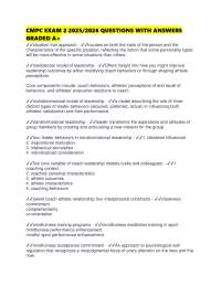 CMPC EXAM 2 2025/2026 QUESTIONS WITH ANSWERS GRADED A+ situation trait approach - focu