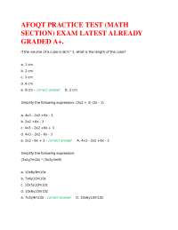 AFOQT Math Practice Test with Graded Solutions