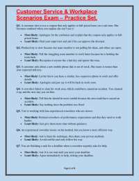 Customer Service and Workplace Scenarios Practice Exam