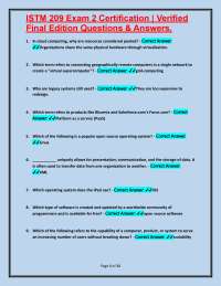 ISTM 209 Exam 2 Certification: Questions and Answers