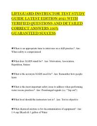 LIFEGUARD INSTRUCTOR TEST STUDY GUIDE LATEST EDITION 2025 WITH VERIFIED QUESTIONS AND DETA
