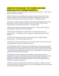 COGNITIVE PSYCHOLOGY TEST PAPERS 2025/2026 QUESTIONS WITH ANSWERS GRADED A+