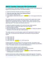 Cardiac Vascular RN Certification Exam Questions and Answers