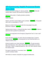 Community Health: Questions and Answers for Nursing Students