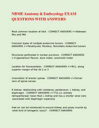 Anatomy and Embryology Exam Questions with Answers