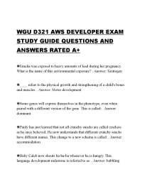 WGU D321 AWS DEVELOPER EXAM STUDY GUIDE QUESTIONS AND ANSWERS RATED A+