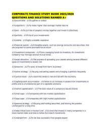 CORPORATE FINANCE STUDY GUIDE 2025/2026 QUESTIONS AND SOLUTIONS RANKED A+