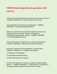 Embryology Review Questions and Answers