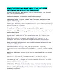 COGNITIVE NEUROSCIENCE MAIN EXAM 2025/2026 QUESTIONS WITH SOLUTION GRADED A+