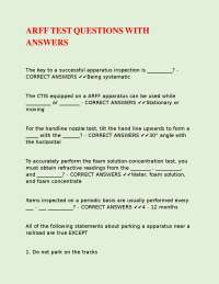 ARFF Apparatus Inspection: Questions and Answers