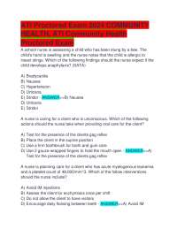 Community Health Nursing Exam Questions and Answers