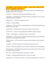 COLUMBIA BARTENDING AGENCY 2025/2026 QUESTIONS WITH ANSWERS GRADED A+