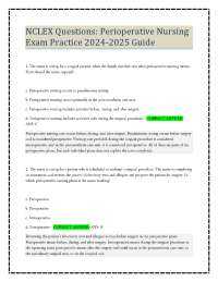 NCLEX Perioperative Nursing Exam Practice Questions 2024-2025
