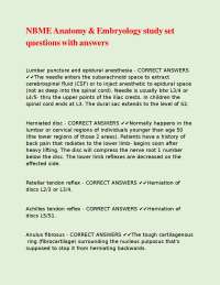 Anatomy and Embryology Practice Questions with Answers