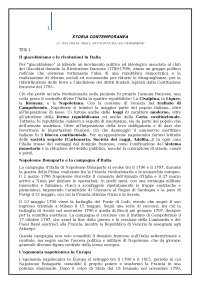 Riassunti tesi 1-12 Storia Contemporanea MARESCIALLI dei Carabinieri (prova orale)