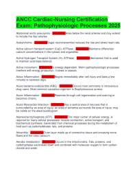 Cardiac Nursing Certification Exam: Pathophysiologic Processes Review