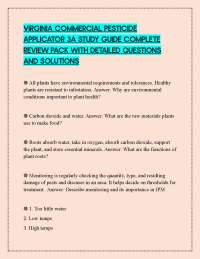 VIRGINIA COMMERCIAL PESTICIDE APPLICATOR 3A STUDY GUIDE COMPLETE REVIEW PACK WITH DETAILED