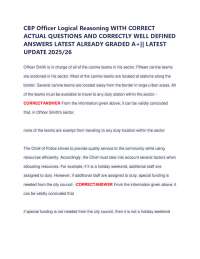 CBP Officer Logical Reasoning Questions with Correct Answers