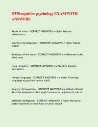 Cognitive Psychology Exam Questions and Answers