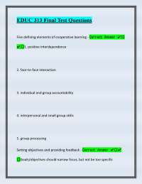 EDUC 313 Final Exam Q&A: Cooperative Learning and Classroom Management