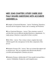 MISY 5340 CHAPTER 3 STUDY GUIDE 2025 FULLY SOLVED QUESTIONS WITH ACCURATE ANSWERS A+