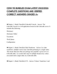CDW 110 BUNDLED EXAM LATEST 2025/2026 COMPLETE QUESTIONS AND VERIFIED CORRECT ANSWERS GRAD