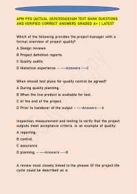 APM PFQ Exam Test Bank: Questions and Verified Answers