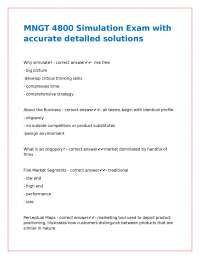 Business Simulation Exam Questions and Answers