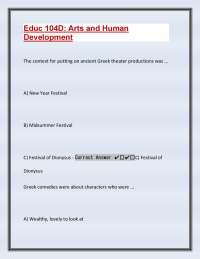 Arts and Human Development Quizzes and Questions