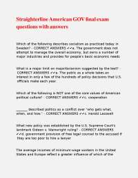 American Government Final Exam Questions and Answers