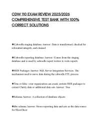 CDW 110 EXAM REVIEW 2025/2026 COMPREHENSIVE TEST BANK WITH 100% CORRECT SOLUTIONS