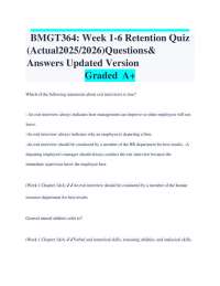 BMGT364 Retention Quiz: Questions and Answers