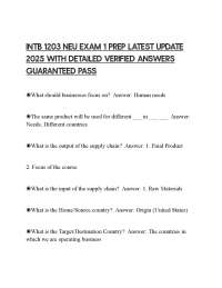 INTB 1203 NEU EXAM 1 PREP LATEST UPDATE 2025 WITH DETAILED VERIFIED ANSWERS GUARANTEED PAS