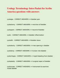 Urology Terminology and Definitions for Scribes