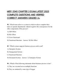 MISY 5340 CHAPTER 3 EXAM LATEST 2025 COMPLETE QUESTIONS AND VERIFIED CORRECT ANSWERS GRADE