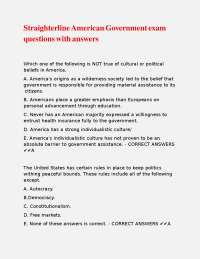 American Government Exam Questions with Answers