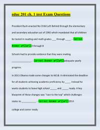 Education 201 Chapter 1 Test: Exam Questions and Answers