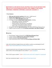 Dental Hygiene Exam Practice Questions and Answers 2025-2026