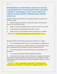 Becker Regulation Final Exam: Frequently Tested Questions and Answers