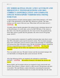 STC Series 66 Final Exam Questions and Answers