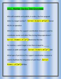 Mortar Tactics Test Questions and Answers
