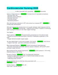 Cardiovascular Nursing: Key Concepts and Clinical Manifestations