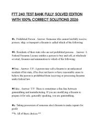 FTT 240 TEST BANK FULLY SOLVED EDITION WITH 100% CORRECT SOLUTIONS 2026