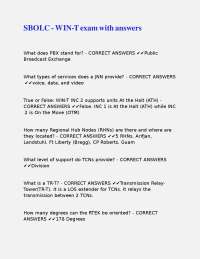 SBOLC - WIN-T exam with answers,