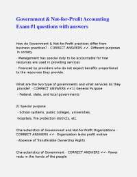 Government & Not-for-Profit Accounting Exam Questions with Answers
