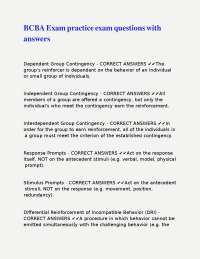 BCBA Exam practice exam questions with answers