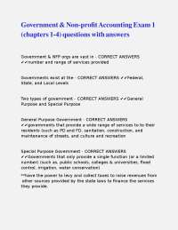 Government & Non-profit Accounting Exam Questions and Answers