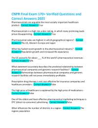 CNPR Final Exam: 170+ Questions and Answers (2025)