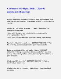 Common Core-Signal BOLC Class 02 questions with answers.
