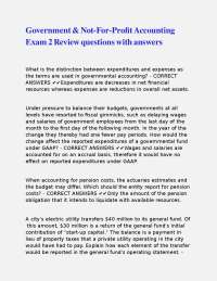 Governmental Accounting Exam Review Questions with Answers